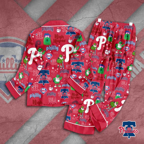 Philadelphia Phillies Button Down Pajamas Set – TANTN 2814