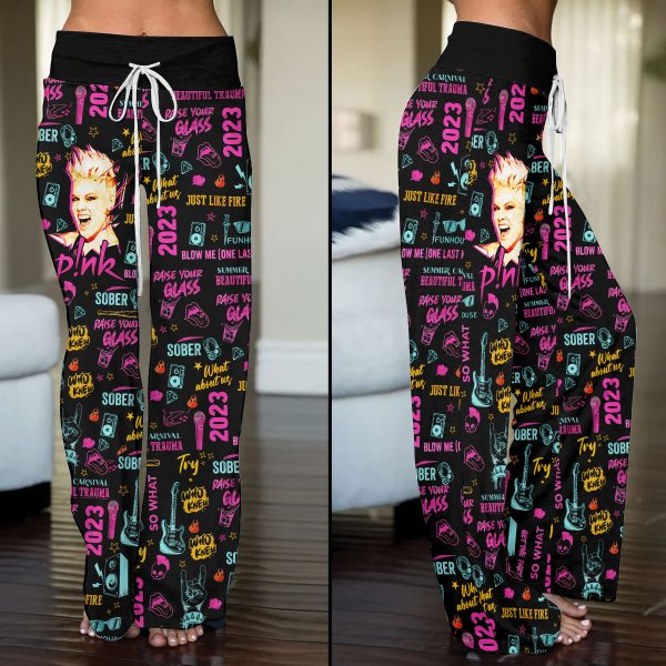 P!nk High-Waisted Straight-Leg Trousers - VANDH 1162