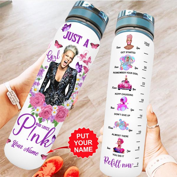 Personalized P!nk Tracker Bottle - VANDH 1364