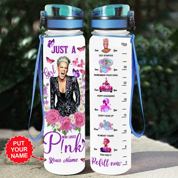 Personalized P!nk Tracker Bottle - VANDH 1364