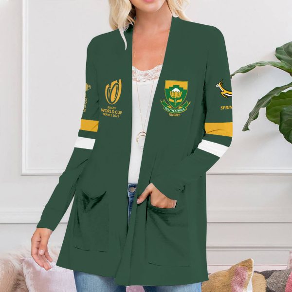 South Africa National Rugby Union Team Springboks Women's Patch Pocket Cardigan - TANTN 2984