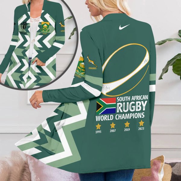 South Africa National Rugby Union Team Springboks Women's Patch Pocket Cardigan - TANTN 2985
