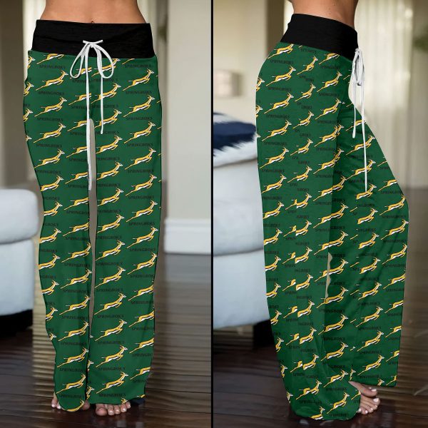 South Africa National Rugby Union Team Springboks High-Waisted Straight-Leg Trousers - VANDH 1475