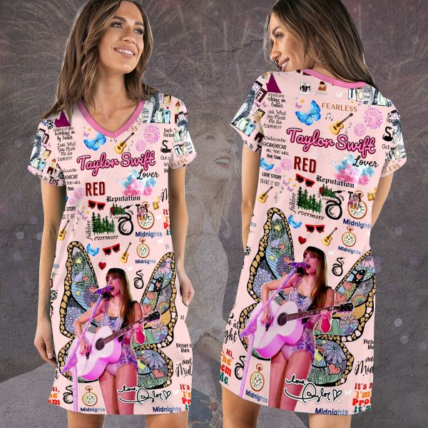 Taylor Swift V-Neck Cotton Dress - VANDH 1415