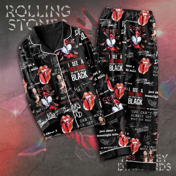 The Rolling Stones Button Down Pajamas Set – TANTN 2581