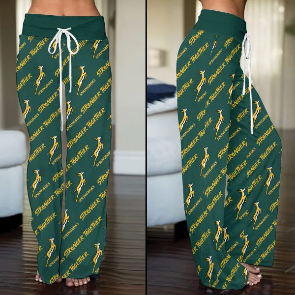 South Africa National Rugby Union Team Springboks High-Waisted Straight-Leg Trousers - TANTN 2989