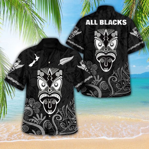 New Zealand National Rugby Union Team All Blacks 3D Hawaii Shirt - VANDH 1340