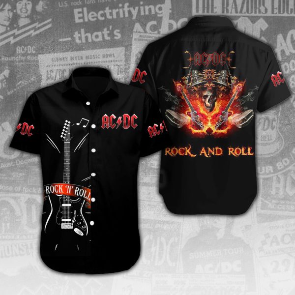 Rock Music Short Sleeve Dress Shirt - ANHNV 3208