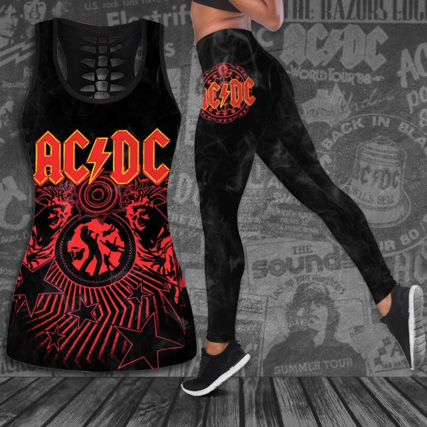 Rock Music Hollow Tank Top Leggings - ANHNV 3322