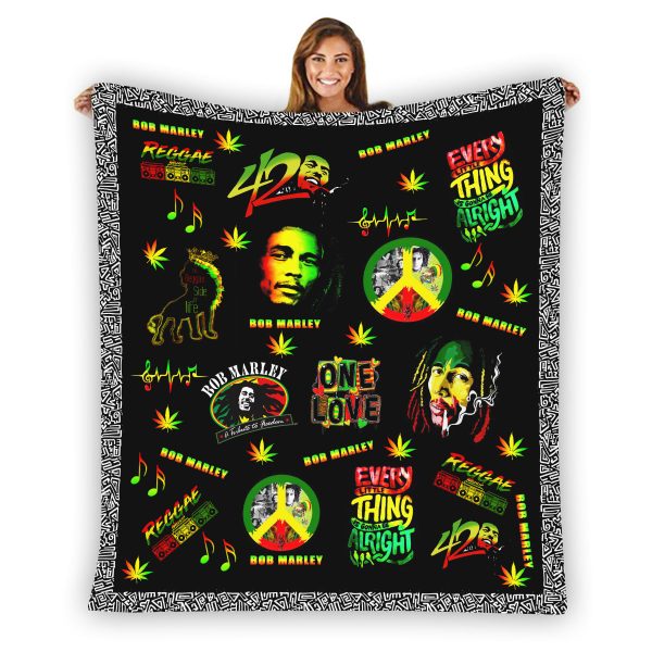 Bob Marley Flannel Blanket - VANDH 1693