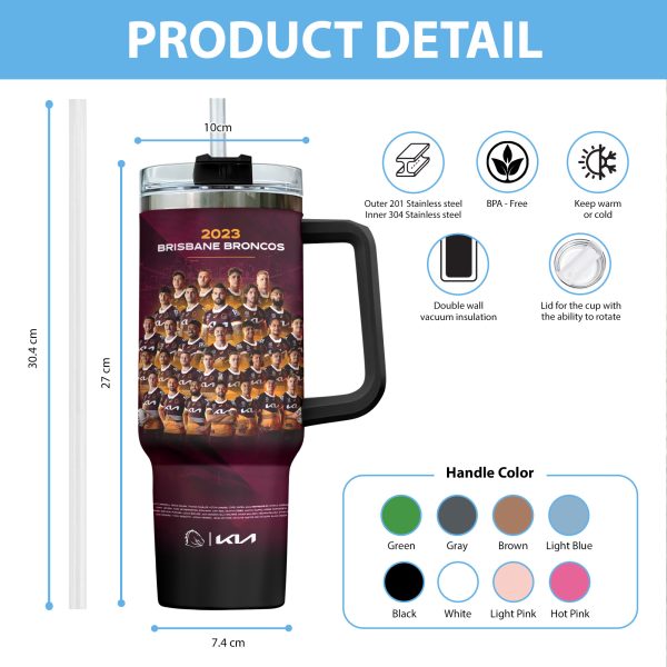 Personalized Brisbane Broncos 40oz Stanley Tumbler - VANDH 1812
