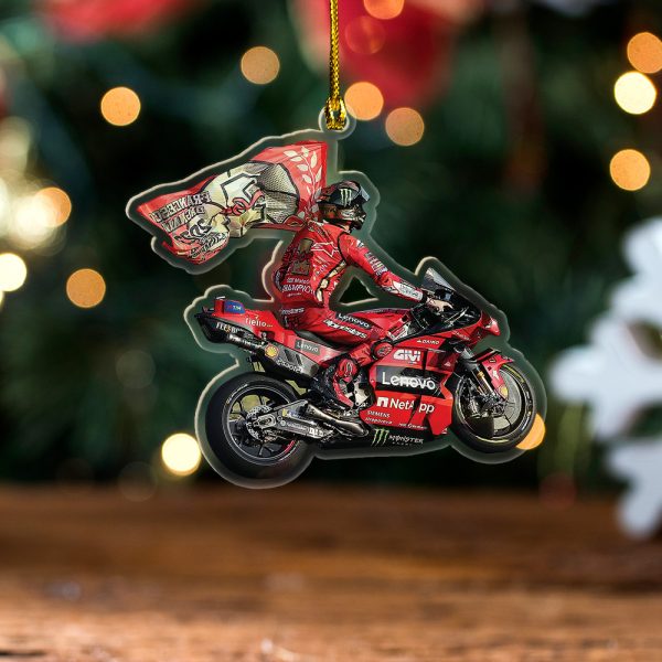 Ducati Lenovo Team x Francesco Bagnaia Custom Shape Clear 1-sided Acrylic Ornament - TANTN 3383.4