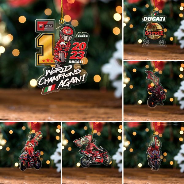 6PCS Ducati Lenovo Team x Francesco Bagnaia Custom Shape Clear 1-sided Acrylic Ornament - TANTN 3383