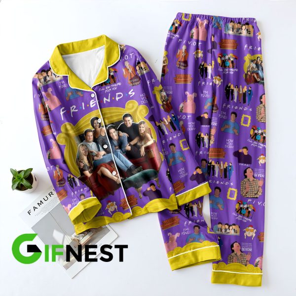 Friends Button Down Pajamas Set – VANDH 1498