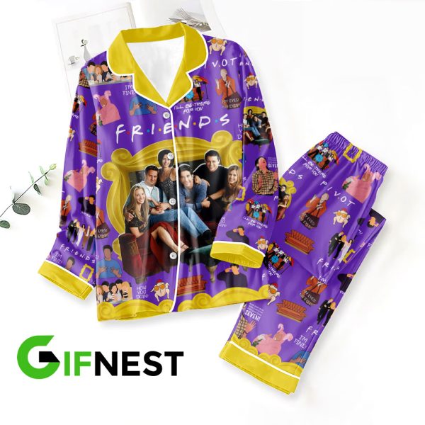 Friends Button Down Pajamas Set – VANDH 1498