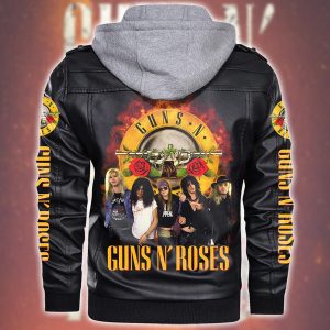 Guns N' Roses 2D Hooded Leather Coat - TANTN 3289