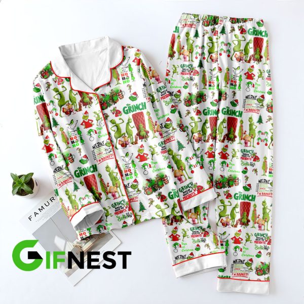 Grinch Button Down Pajamas Set – HOATT 3850
