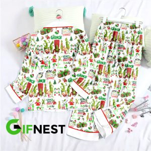 Grinch Button Down Pajamas Set – HOATT 3850