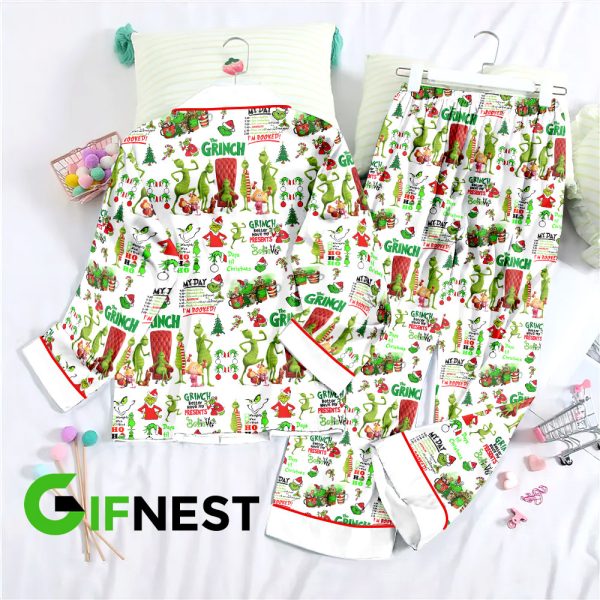 Grinch Button Down Pajamas Set – HOATT 3850