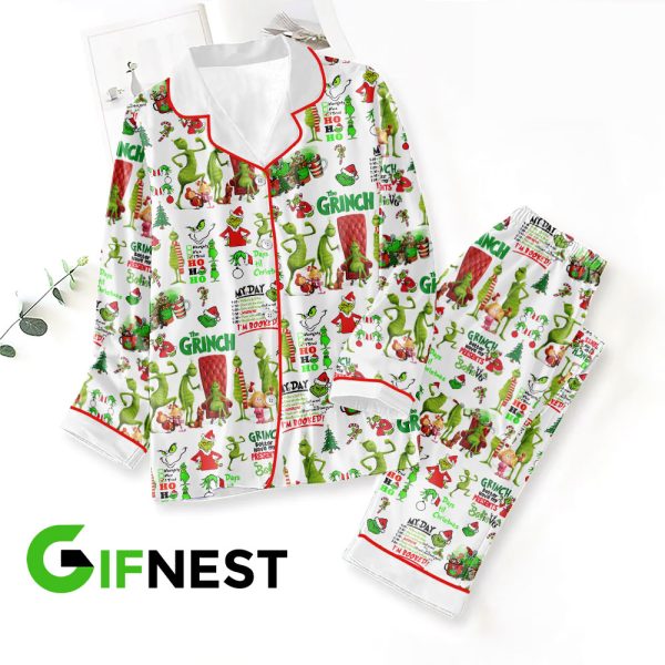 Grinch Button Down Pajamas Set – HOATT 3850
