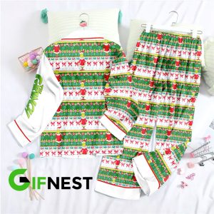 Grinch Button Down Pajamas Set – HOATT 3851