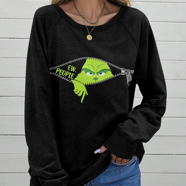 Grinch Round Neck Raglan Sleeve Sweatshirt – VANDH 1577.1