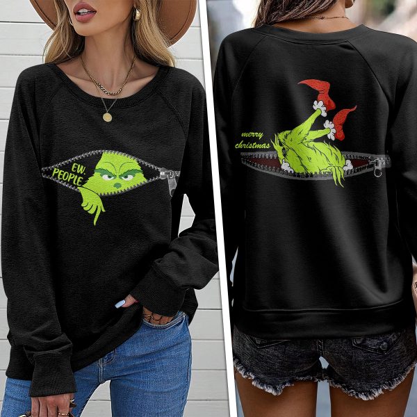 Grinch Round Neck Raglan Sleeve Sweatshirt – VANDH 1577.1