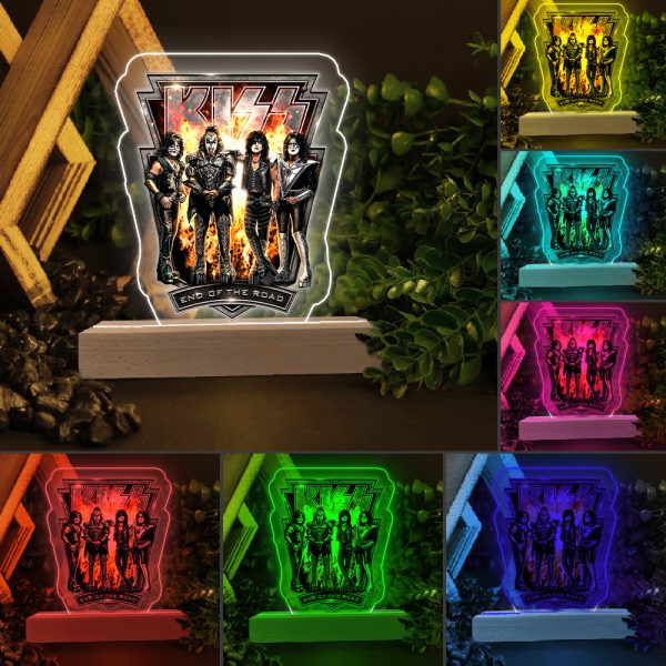 Kiss Band Led Light with Wooden Base (7 Colors) - TANTN 3325