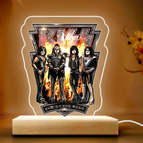 Kiss Band Led Light with Wooden Base (7 Colors) - TANTN 3325