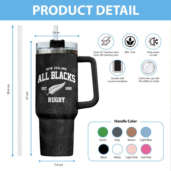 Personalized New Zealand National Rugby Union Team All Blacks 40oz Stanley Tumbler - VANDH 1808