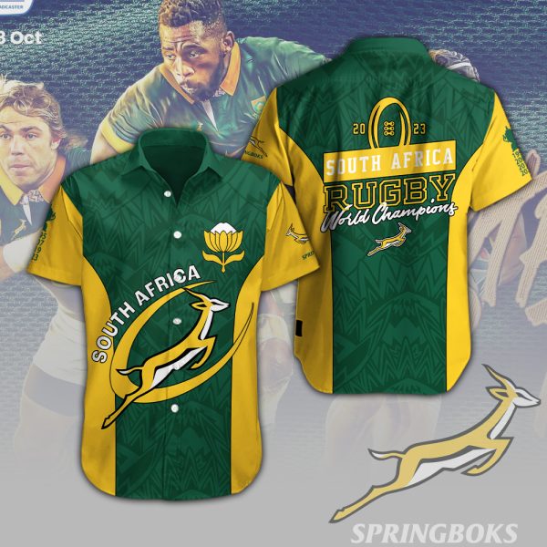 South Africa National Rugby Union Team Springboks Short Sleeve Dress Shirt - TANTN 2963