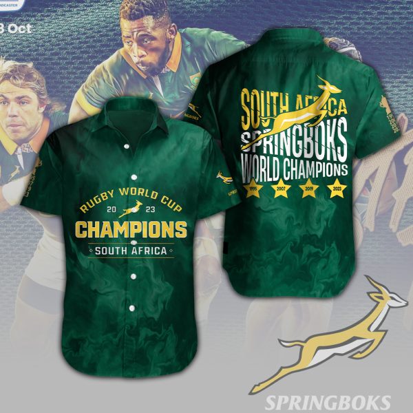South Africa National Rugby Union Team Springboks Short Sleeve Dress Shirt - TANTN 2966