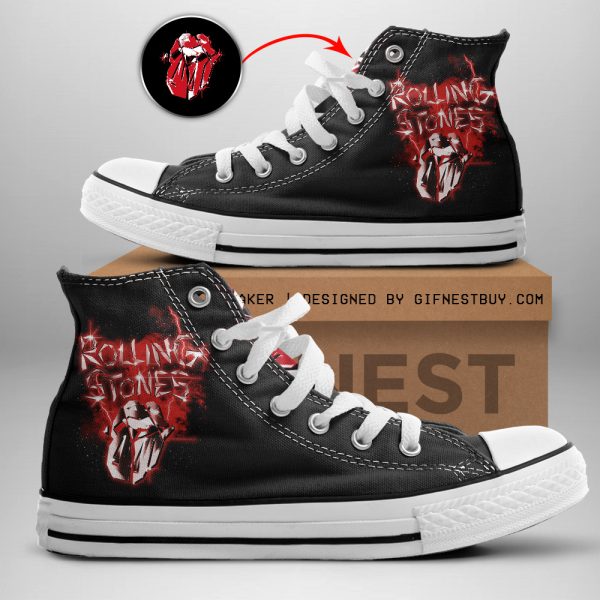 The Rolling Stones High Top Canvas Shoes - TANTN 3077