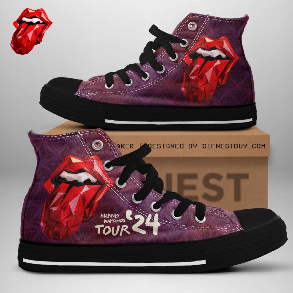 The Rolling Stones High Top Canvas Shoes - TANTN 3334