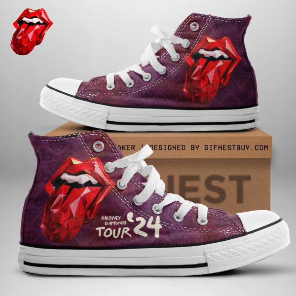 The Rolling Stones High Top Canvas Shoes - TANTN 3334