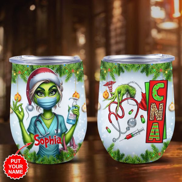 Personalized Grinch Wine Tumbler - VANDH 1841.1