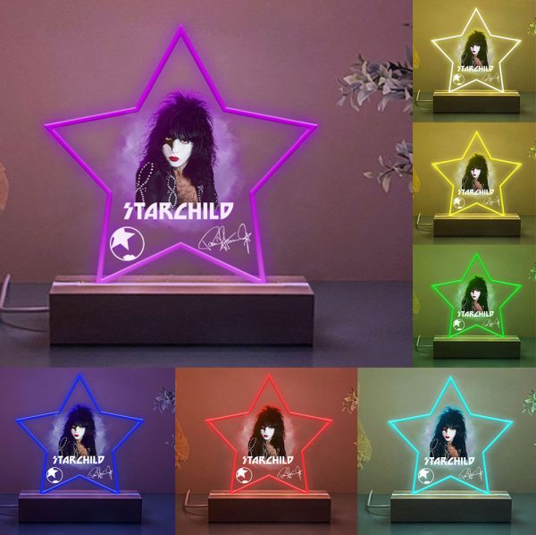 Kiss Band Led Light with Wooden Base (7 Colors) - MAITM 5091