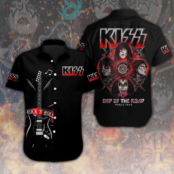 Kiss Band Short Sleeve Dress Shirt - ANHNV 3381
