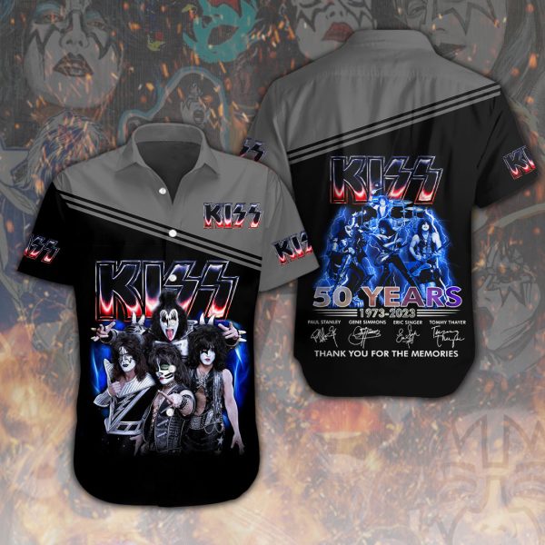 Kiss Band Short Sleeve Dress Shirt - ANHNV 3388