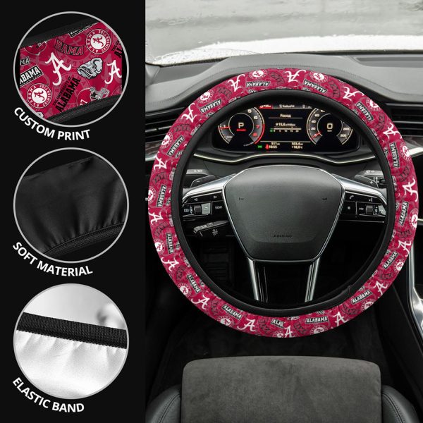 Alabama Crimson Tide Football Steering Wheel Cover - TANTN 3607