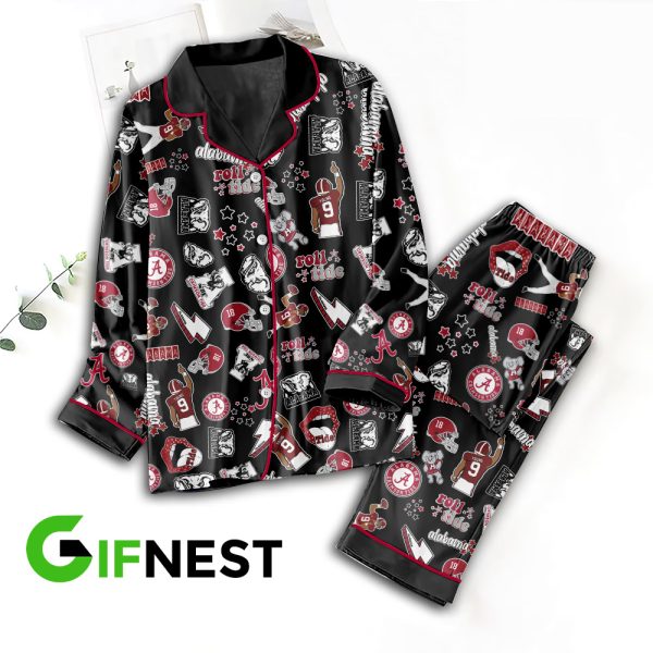 Alabama Crimson Tide Football Button Down Pajamas Set – TANTN 3627