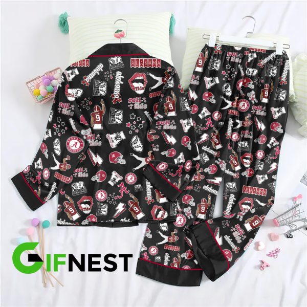 Alabama Crimson Tide Football Button Down Pajamas Set – TANTN 3627