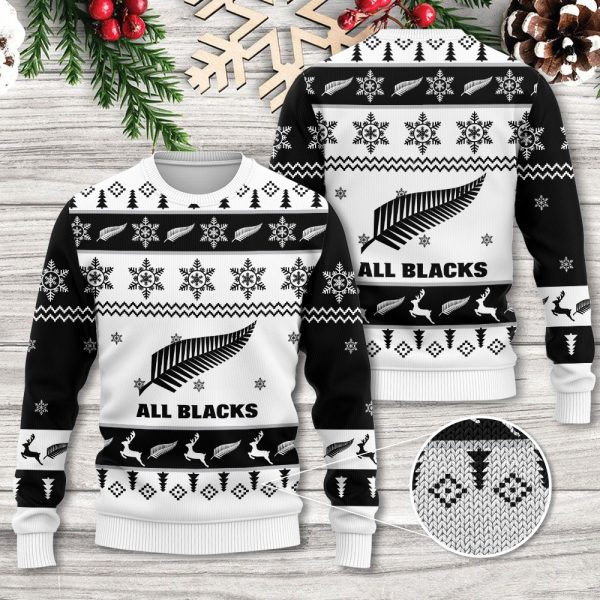 New Zealand National Rugby Union Team All Blacks 3D Ugly Sweater - TANTN 3705