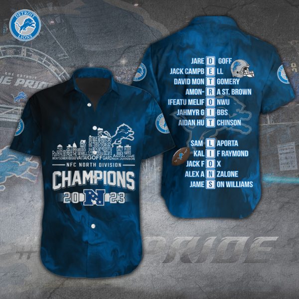 Detroit Lions Short Sleeve Dress Shirt - TANTN 3823