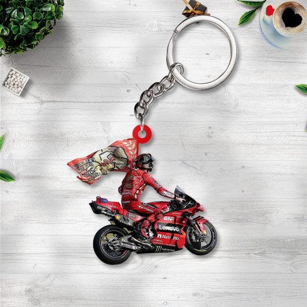 Ducati Lenovo Team x Francesco Bagnaia Custom Shape 2-sided Keychain - TANTN 3744