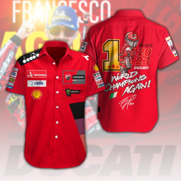 Ducati Lenovo Team x Francesco Bagnaia Short Sleeve Dress Shirt - MAITM 4987