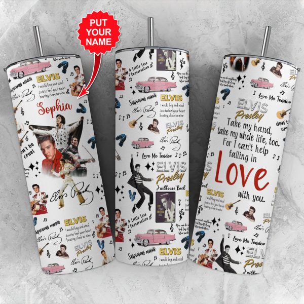 Personalized Elvis Presley Skinny Tumbler - VANDH 2018