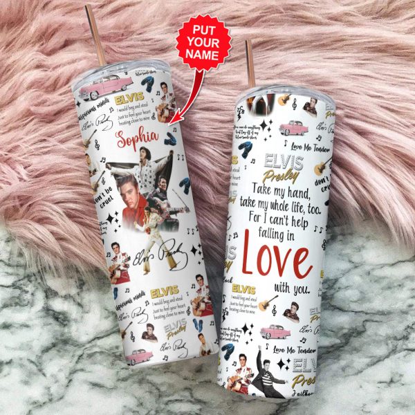 Personalized Elvis Presley Skinny Tumbler - VANDH 2018
