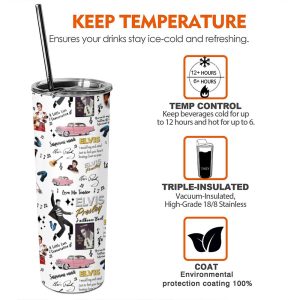 Personalized Elvis Presley Skinny Tumbler - VANDH 2018
