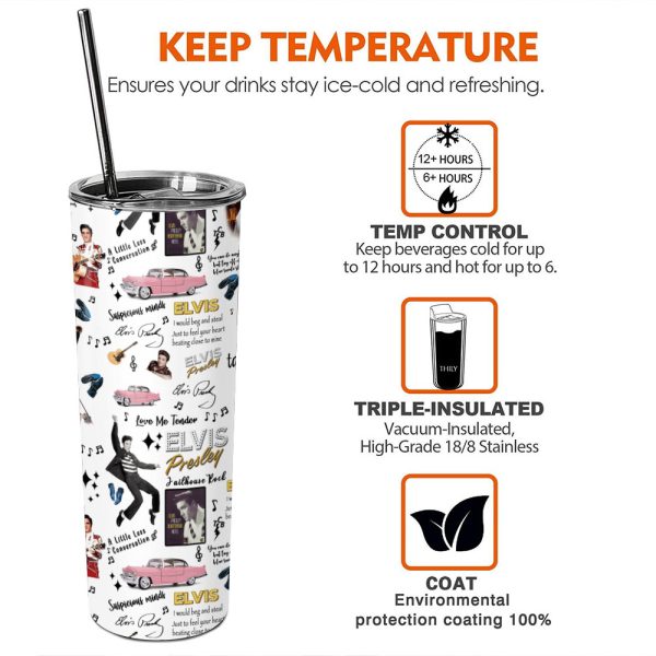Personalized Elvis Presley Skinny Tumbler - VANDH 2018